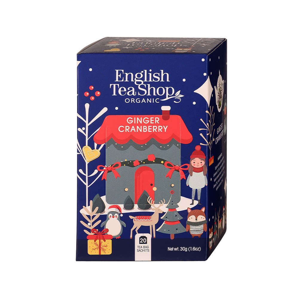 English Tea Shop, BIO Herbata Ginger Cranberry, możliwość wpisania dedykacji, 20 saszetek