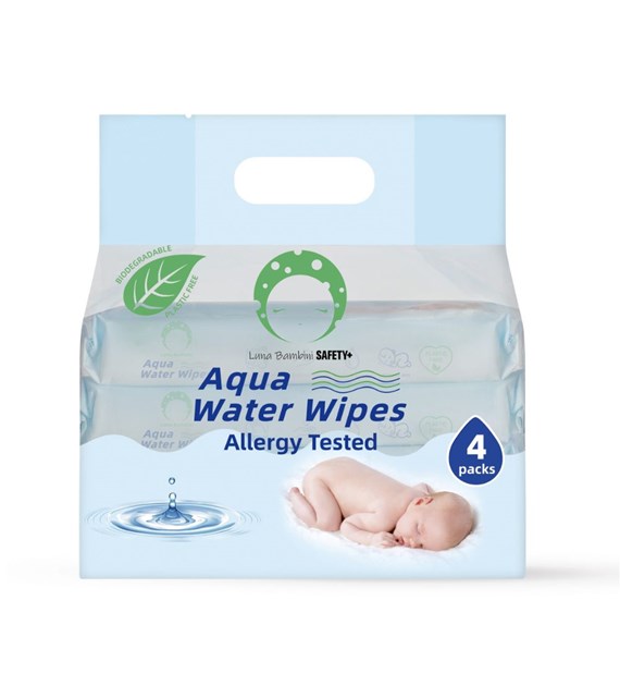 Luna Bambini, Chusteczki wodne Aqua Water Wipes, 4x50szt