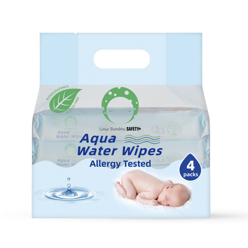 Luna Bambini, Chusteczki wodne Aqua Water Wipes, 4x50szt