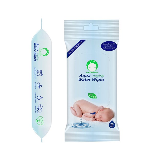 Luna Bambini, Chusteczki wodne Aqua Water Wipes, 20szt.