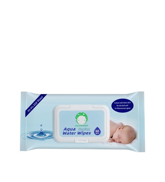 Luna Bambini, Chusteczki wodne Aqua Water Wipes, 60szt.