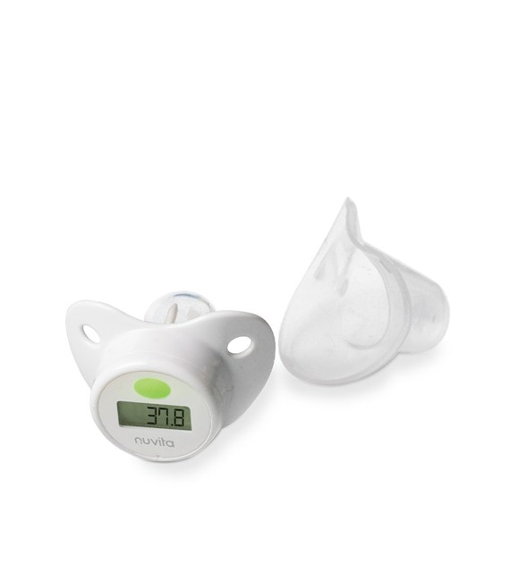 Nuvita, Termometr smoczek z cyfrowym wyświetlaczem do pomiaru gorączki, Biały