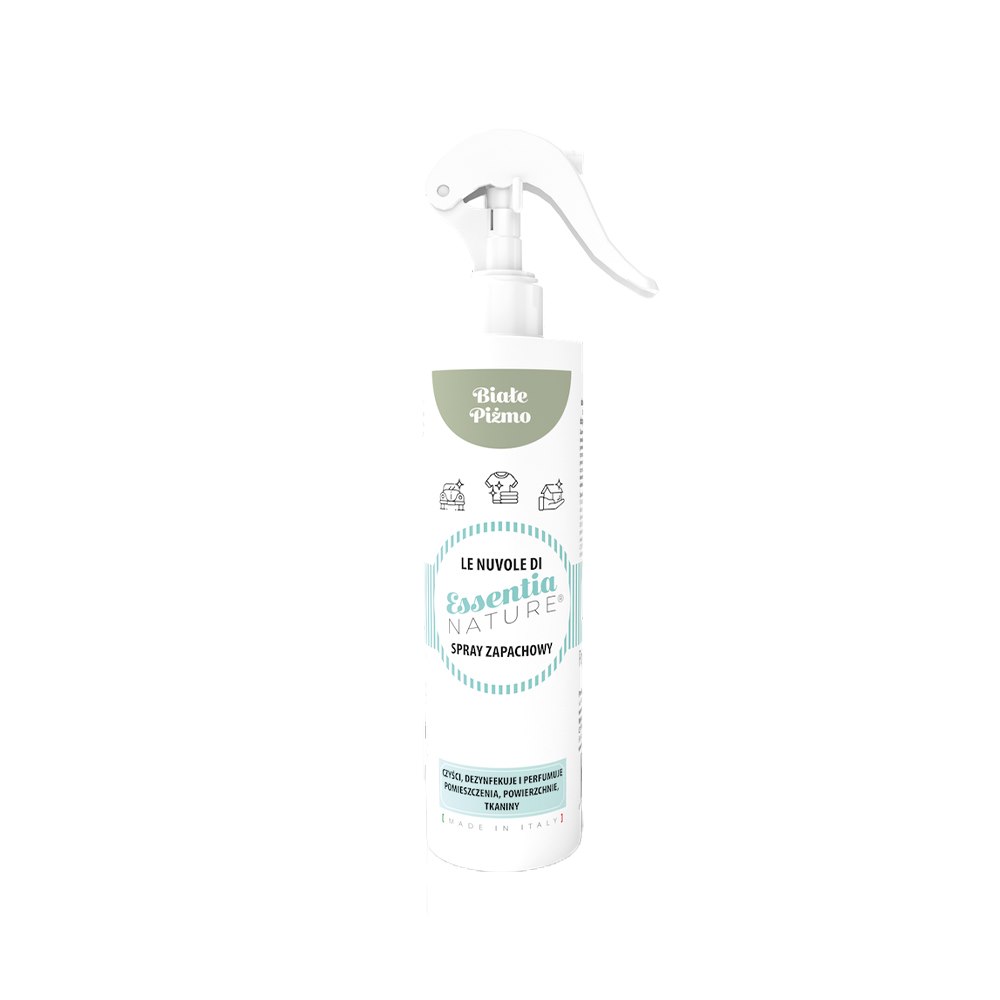 Essentia Nature, Odświeżacz w sprayu do tkanin i wnętrz, Białe Piżmo. 250 ml
