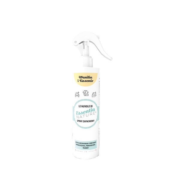 Essentia Nature, Odświeżacz w sprayu do tkanin i wnętrz, Wanilia i Kaszmir, 250 ml