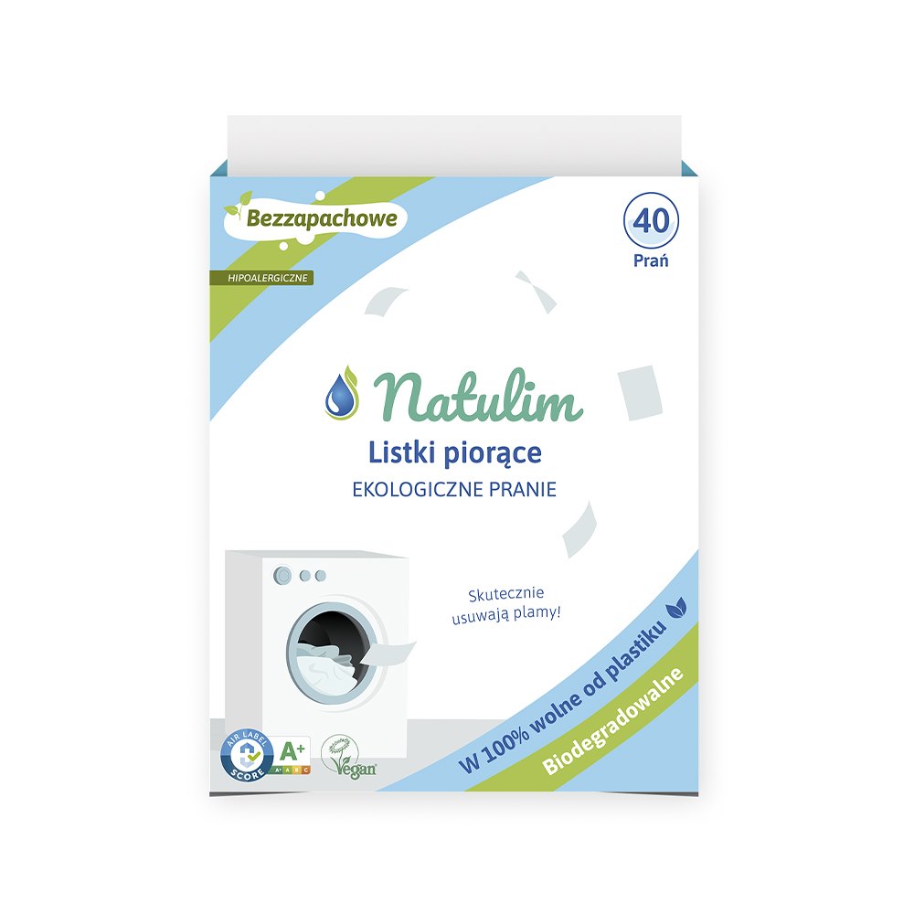 Natulim, Eko listki do prania, Bezzapachowe, 40 sztuk