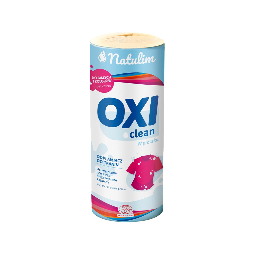 Natulim, OXI clean, Ekologiczny odplamiacz w proszku, do kolorowych tkanin, 0,5 kg