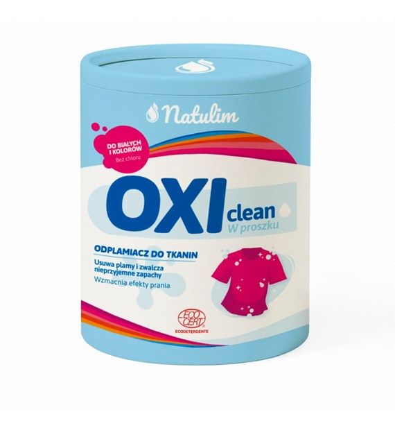 Natulim, OXI clean, Ekologiczny odplamiacz w proszku, do białych i kolorowych tkanin, 0,5 kg