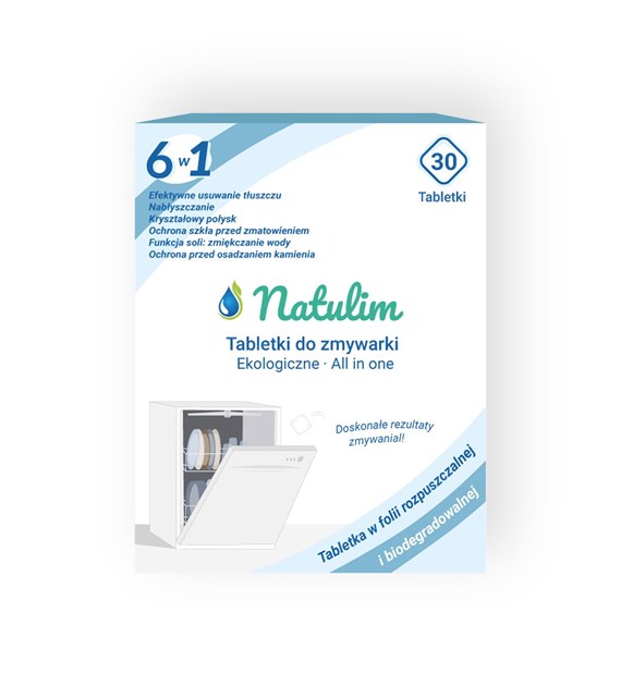 Natulim, Eko tabletki do zmywarki 6w1, 30 sztuk