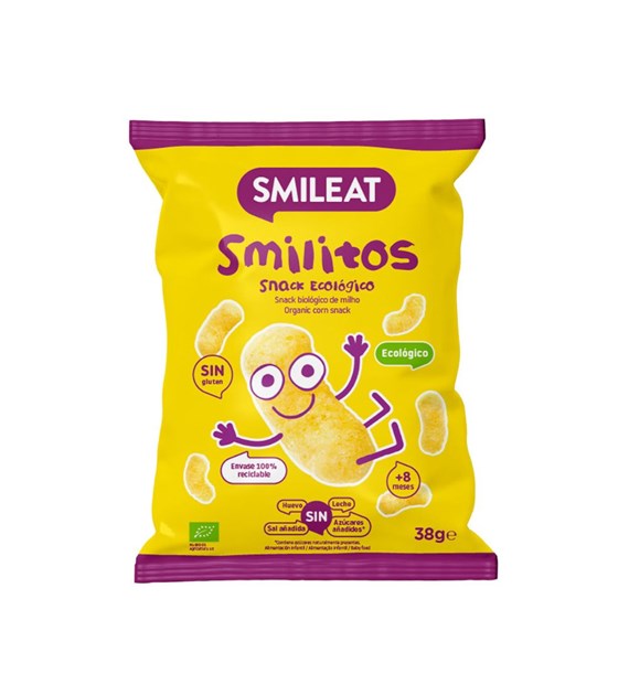 Smileat, BIO Smilitos, Chrupki kukurydziane z oliwą z oliwek z pierwszego tłoczenia 8m+, 38g