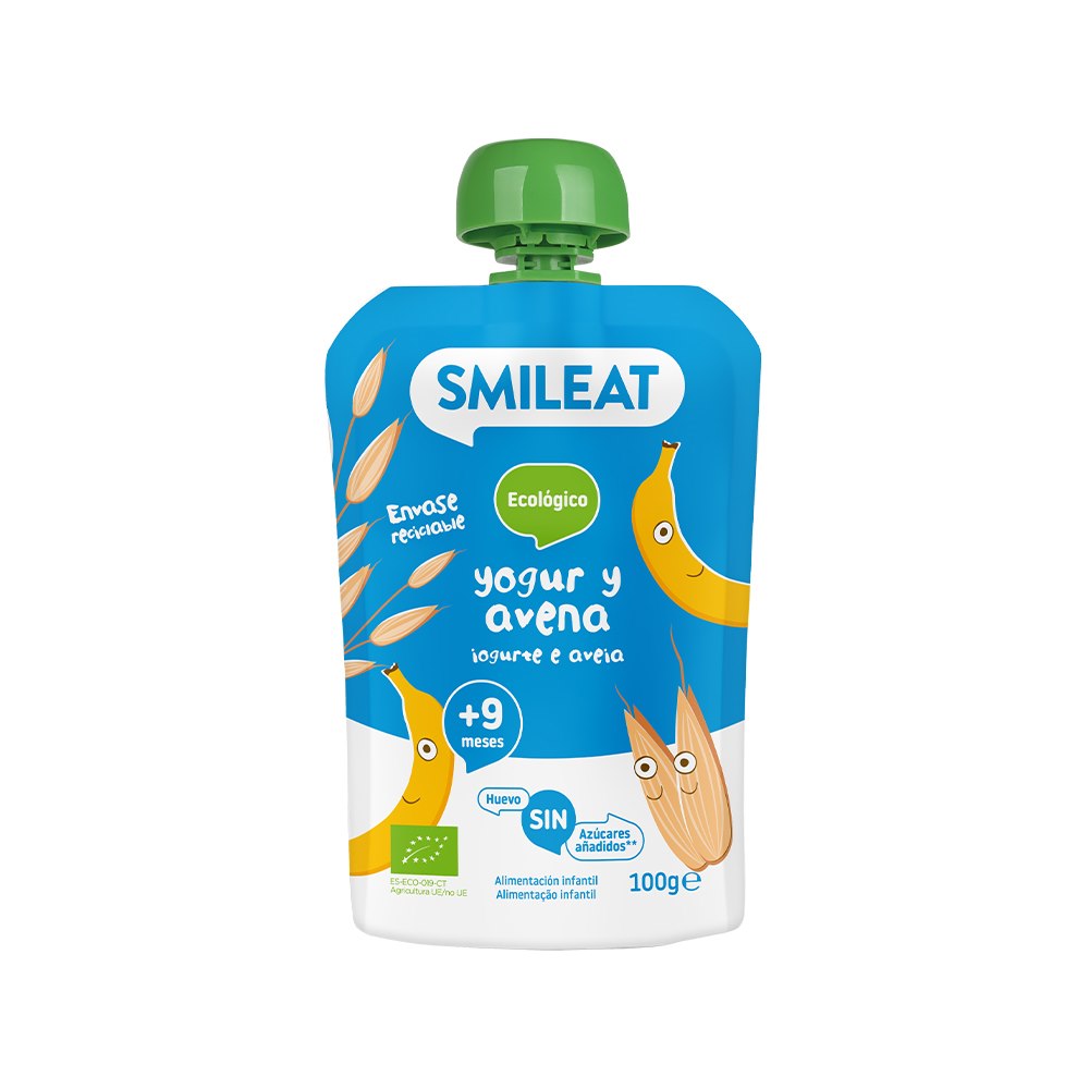 Smileat, BIO Mus z płatkami owsianymi i jogurtem 9m+, 100g