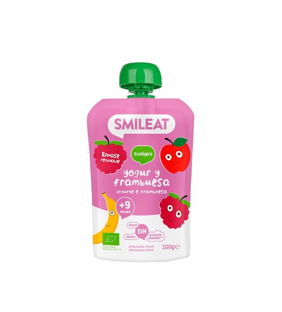 Smileat, BIO Mus z malinami i jogurtem 9m+, 100g