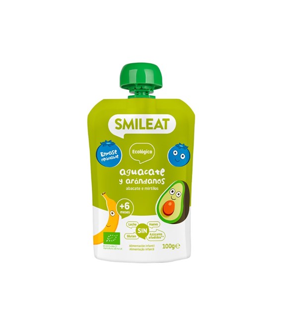 Smileat, BIO Mus z jagodami i awokado 6m+, 100g