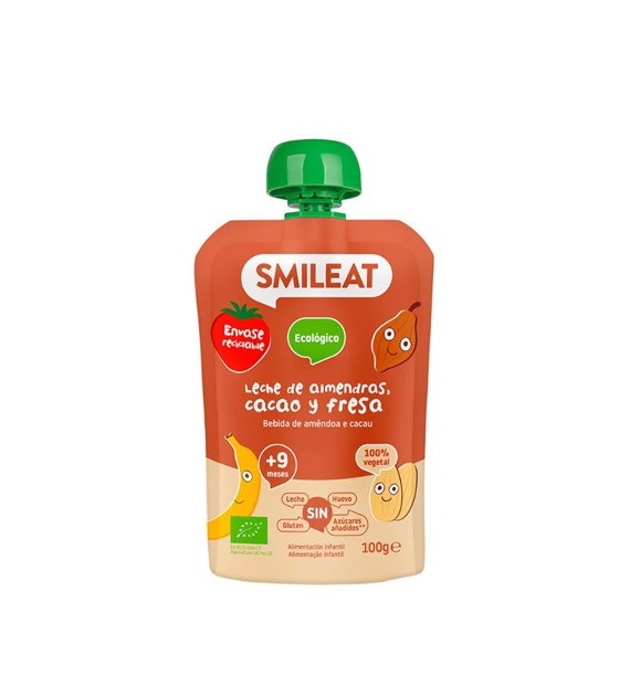 Smileat, BIO Mus z migdałami, kakao i truskawkami 9m+, 100g