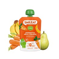 Smileat, BIO Mus z gruszką, bananem i marchewką 6m+, 100 g