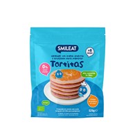 Smileat, BIO Tortitas, Mieszanka z pełnoziarnistych płatków owsianych i jagód do naleśników , +8m, 125g