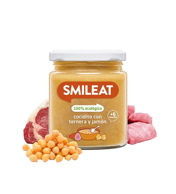 Smileat, BIO Słoiczek z gulaszem z cielęciny i szynki 6m+, 230g