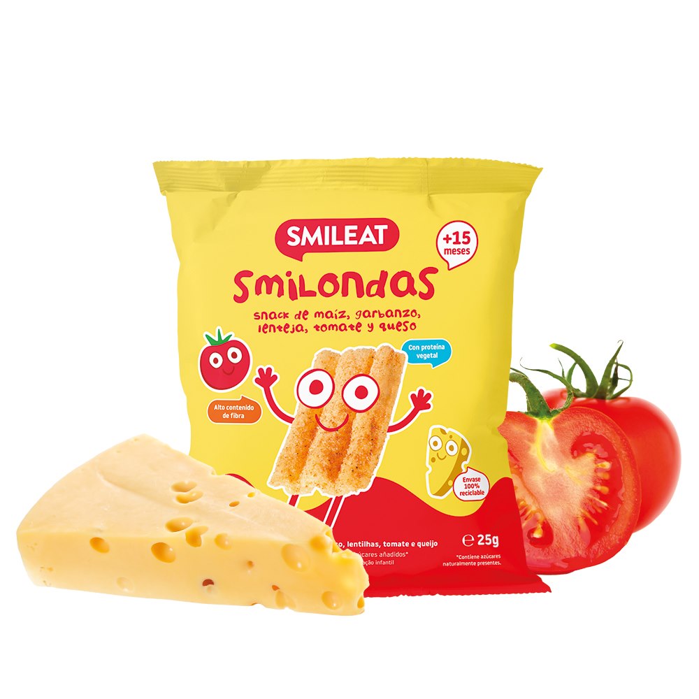Smileat, BIO Smilondas, Chrupki z ciecierzycy, kukurydzy i soczewicy, pomidorowo-serowe 15m+, 25 g