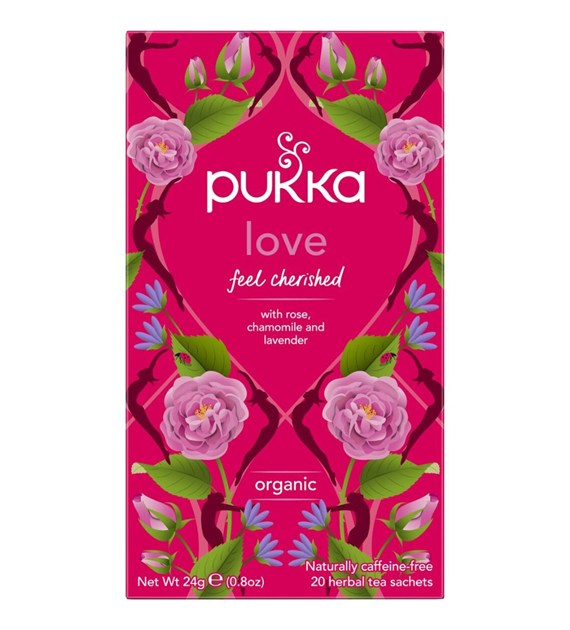 PUKKA, Herbata BIO LOVE (rumianek, róża, lawenda), 20 saszetek