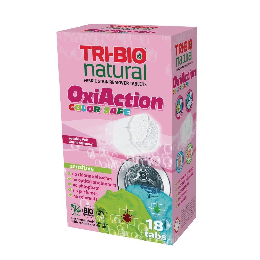 TRI-BIO, OXI ACTION COLOR, Tabletki do prania kolorowych tkanin, 18 szt.