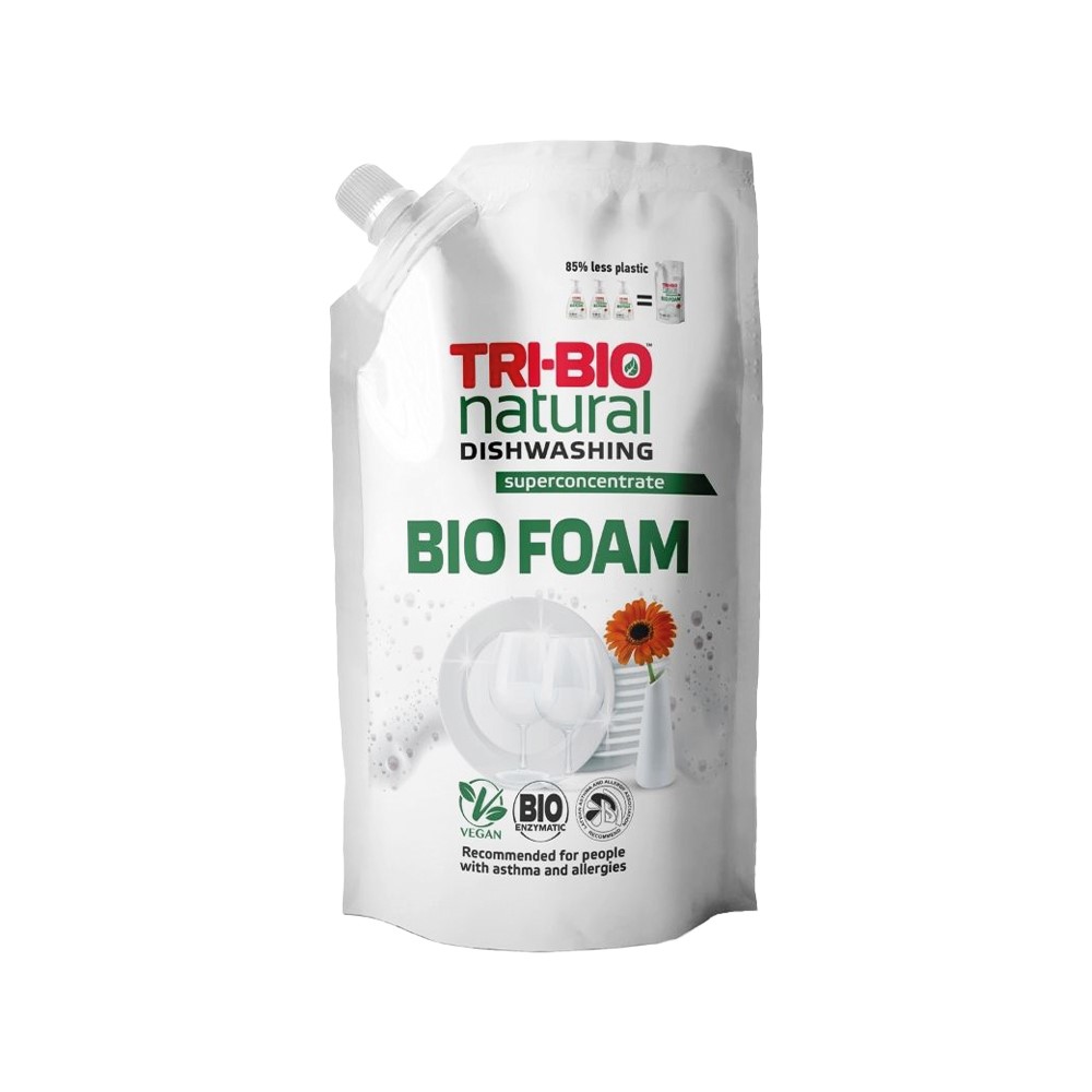 TRI-BIO, BIO Pianka do zmywania naczyń REFILL, 900ml