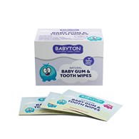Babyton, Naturalne chusteczki do pielęgnacji dziąseł i zębów dla niemowląt, bezpieczny od narodzin, 25 chusteczek