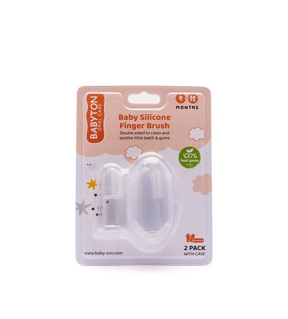 Babyton, Silikonowa szczoteczka do zębów dla niemowląt, 4-12m