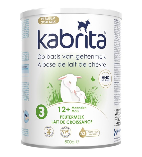 Kabrita 3, Mleko dla małych dzieci z HMO, na bazie mleka koziego, 12m+, 800g
