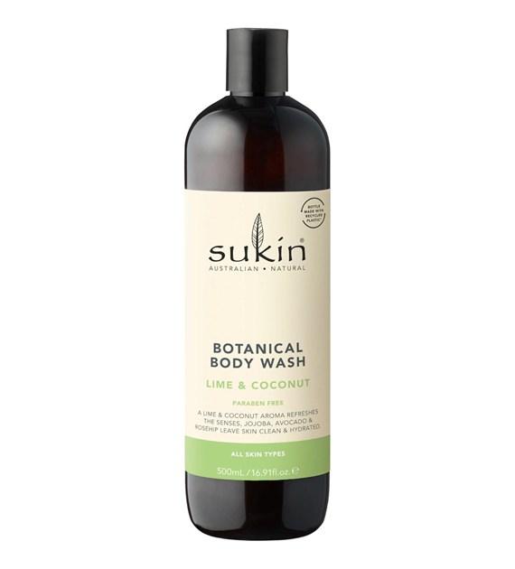 Sukin, Orzeźwiający żel pod prysznic, Lime and Coconut, 500 ml