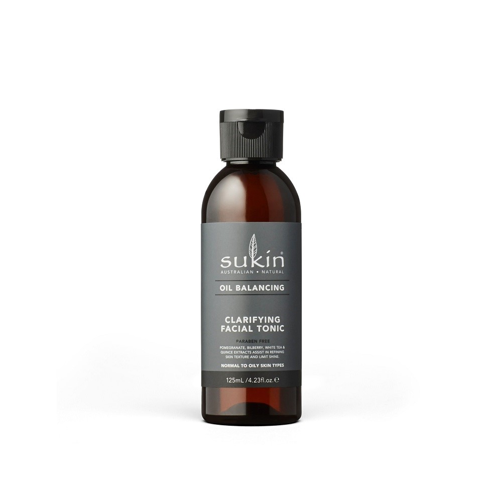 Sukin, OIL BALANCING, Ściągający tonik do twarzy z aktywnym węglem, 125 ml